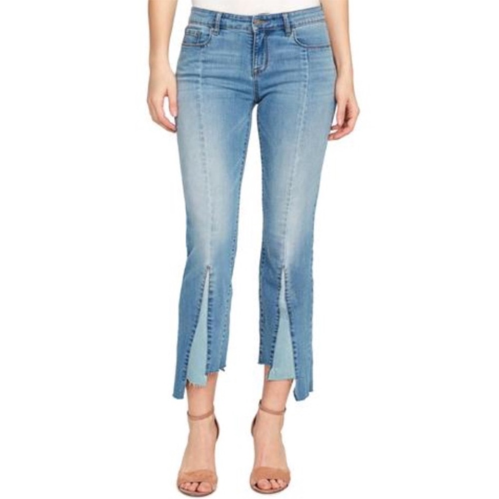 William Rast Cropped Flare Jeans with Slit Detail